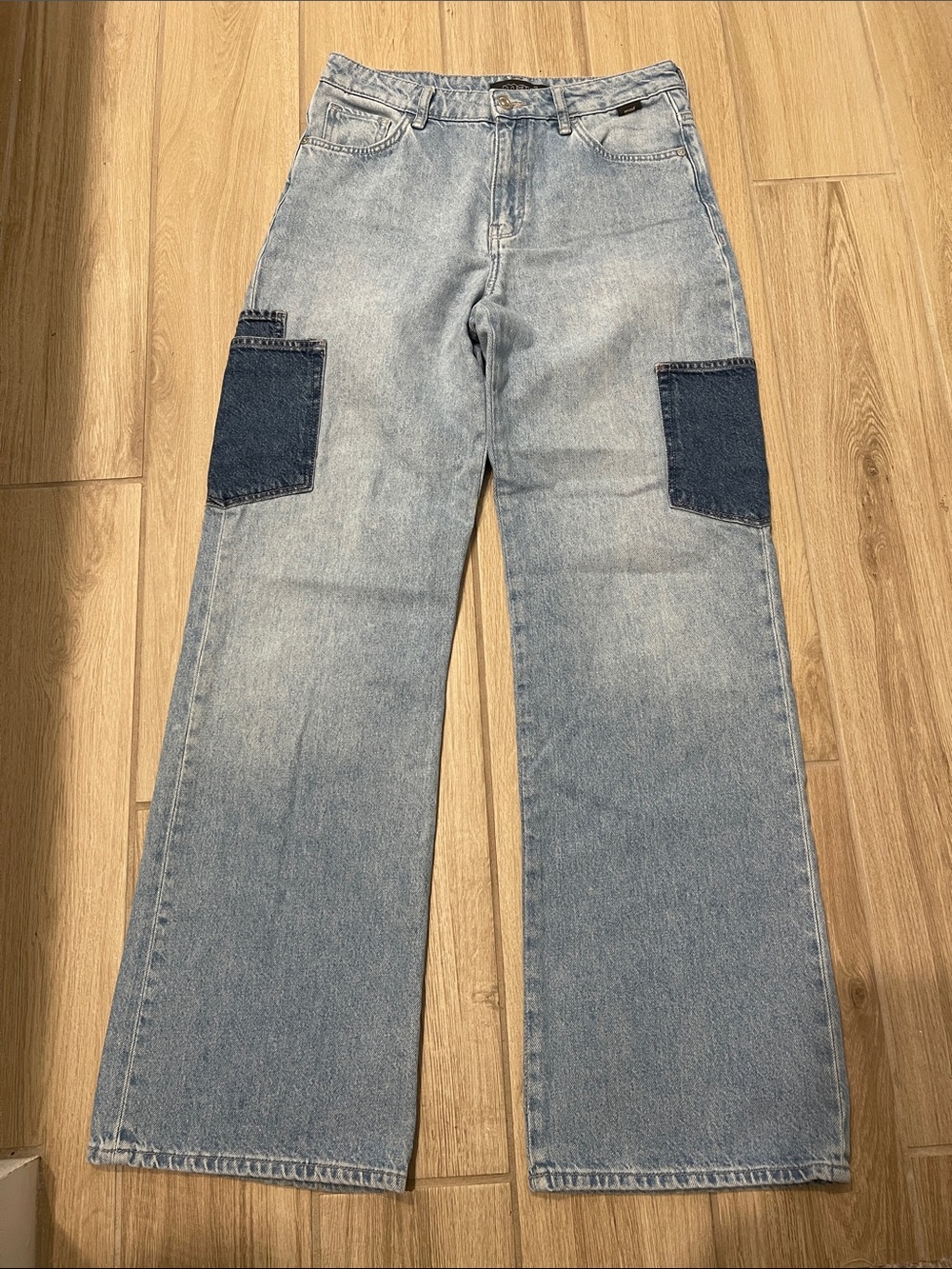 Mavi Lena High Rise Straight Leg Patchwork Jeans Sz 27